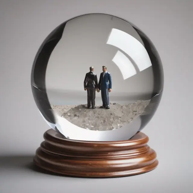 A surety company uses a crystal ball to assess a contractor
