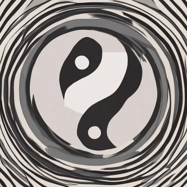 Visual representation of bid size (demand) and ask size (supply) balancing in a yin-yang symbol, reflecting market equilibrium