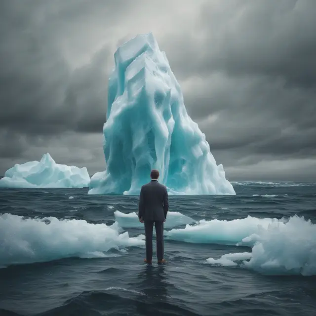 An institutional investor examining bid sizes, represented by the iceberg