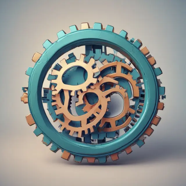 Visualization of two interconnected gears: one functioning properly and another seized, illustrating the impact of contract breaches.
