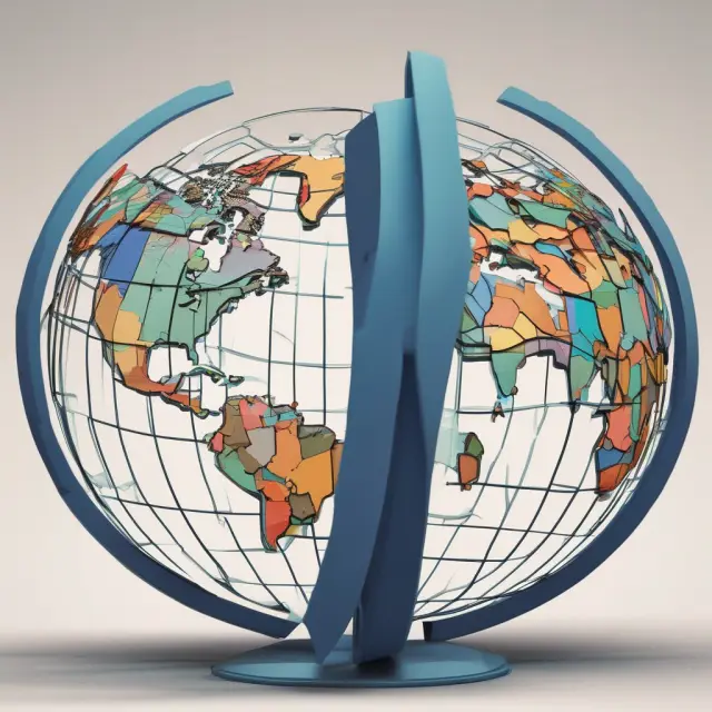 Two globes merging, symbolizing the joining of economies through bilateral trade agreements.