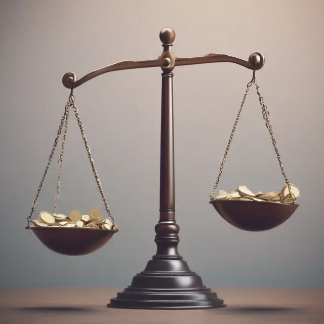 Two scales balanced atop each other symbolize the delicate balance between ideal billing cycle length, satisfying clients while managing business finances.