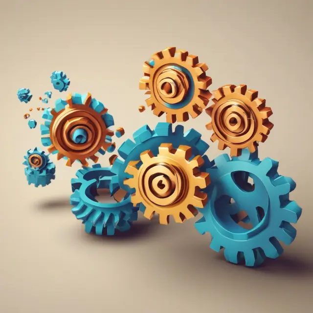 Gears representing billing cycles turning harmoniously to optimize cash inflow and foster strong business relationships.