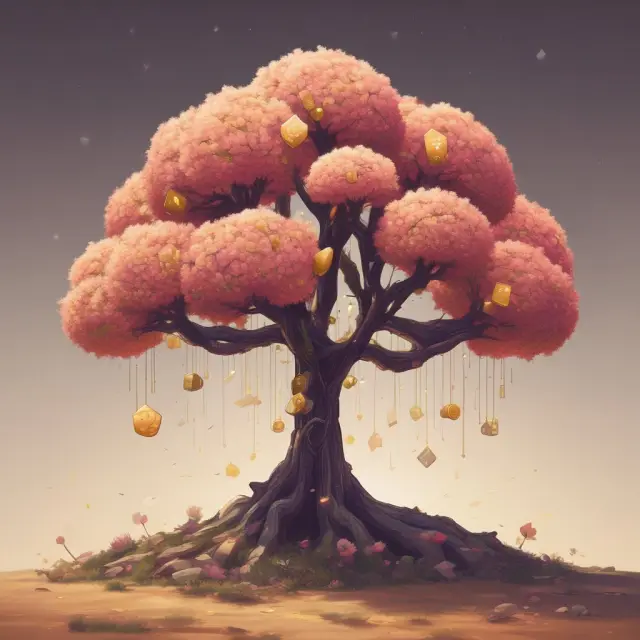 An image of a tree blooming from an ICO seed, representing the growth and evolution of Binance Coin (BNB) into a utility token within the Binance ecosystem