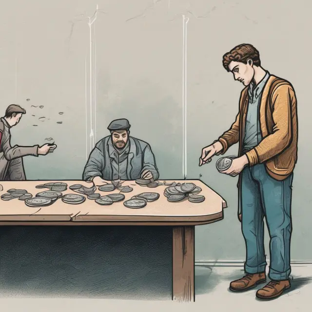 Image of a coin flipping 10 times, mean represented by expected number of heads, and standard deviation symbolizing dispersion