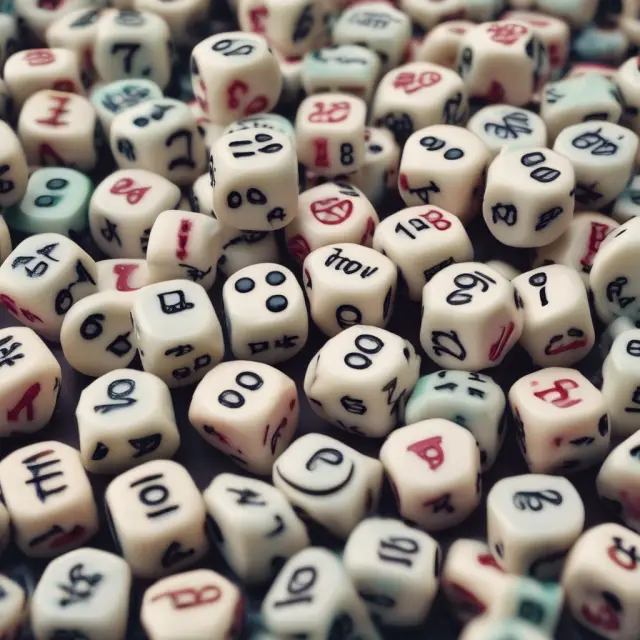 Dice symbolizing loan defaults, insurance claims, and investment risks are shaped by a binomial distribution