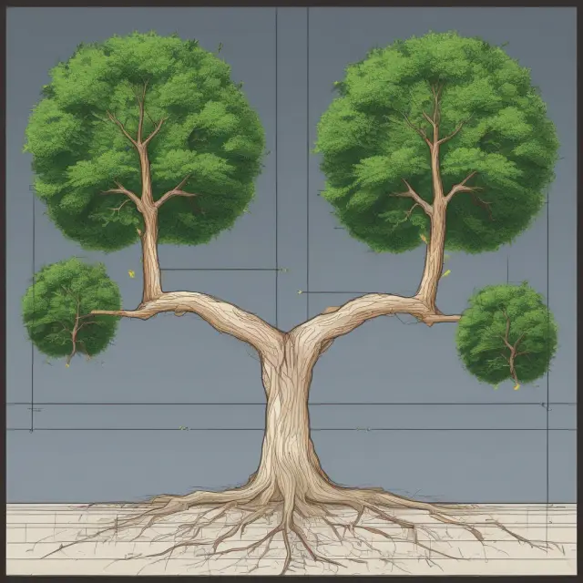 A binomial tree illustrating two possible outcomes (up or down) in a risk-neutral financial environment.
