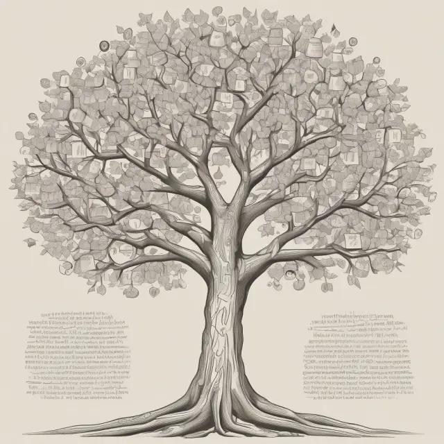 A thriving binomial tree illustrating option prices and derivative values in the financial marketplace
