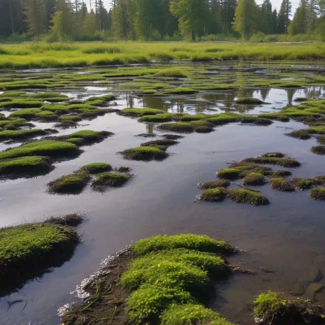 Microbes degrading an oil spill, converting it into nutrient-rich soil, fostering new growth