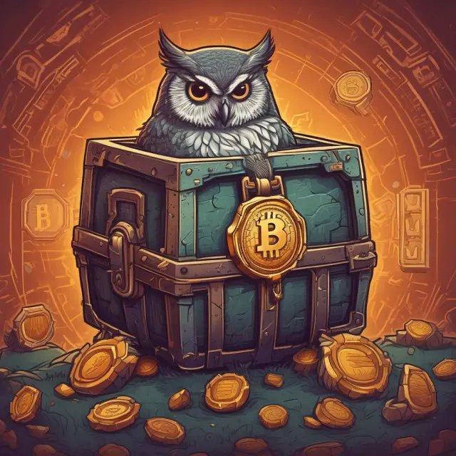 Fortified treasure chest with Bitcoin Cash logo and watchful owl protecting assets
