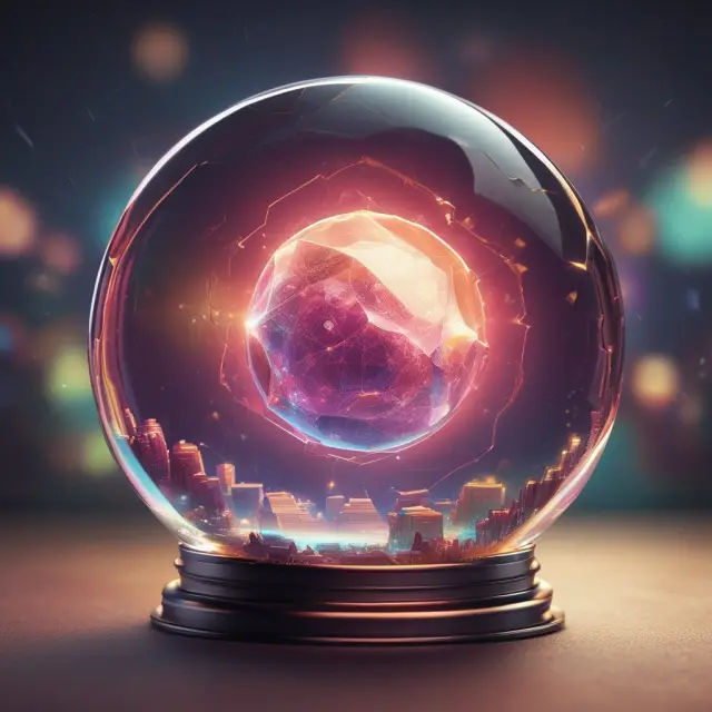 Crystal ball showcasing decentralized identity systems, biometric authentication, staking & yield farming, hardware wallet integrations, keyless wallets, and NFT support in cryptocurrency wallets