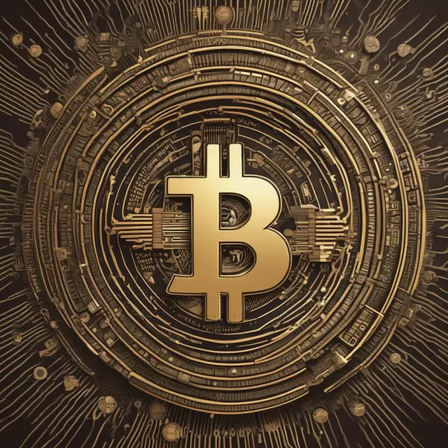 A colorful kaleidoscope with Bitcoin milestones reflected in each piece: genesis block, mining, and evolution as payment method and investment asset.