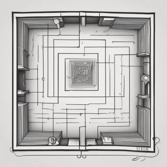 Visual comparison between a black box model represented by a labyrinthine maze and a white box model depicted as a crystal clear pond, symbolizing the difference in transparency in finance