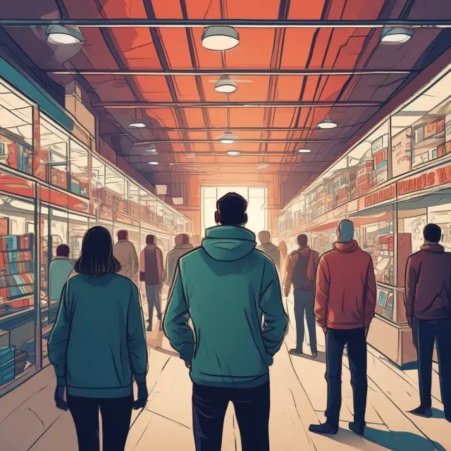 A metaphorical depiction of the dark web hosting an underground digital marketplace, filled with diverse transactions and anonymous buyers