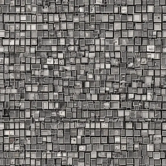Image of a mosaic made from shattered portfolios depicting automatic selling triggered by portfolio insurance strategies during the stock market crash
