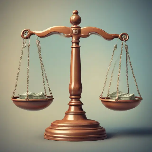 A balance scale tips towards borrowers with two interconnected loops representing old and new loans, a blend rate inscribed on the scale indicating savings for borrowers.