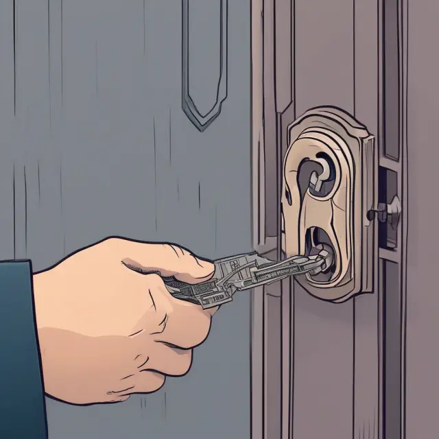 An individual turns a key in a lock, opening the gateway to their Blockchain Wallet account