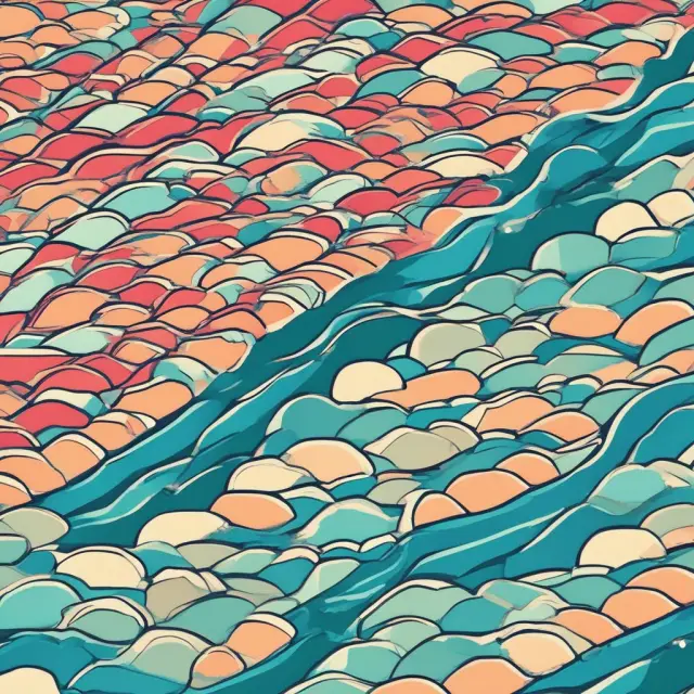 Image depicts dynamic fees represented as waves: priority fee (highest), regular fee (medium), and customized fee (lowest) in a blockchain transaction setting.