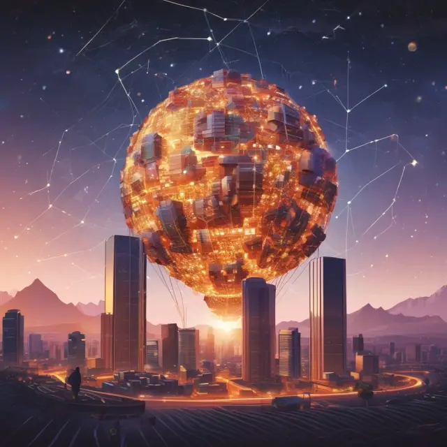 A starry night sky with Microsoft, Amazon, R3, and PayStand depicted as bright constellations shining over the BaaS landscape