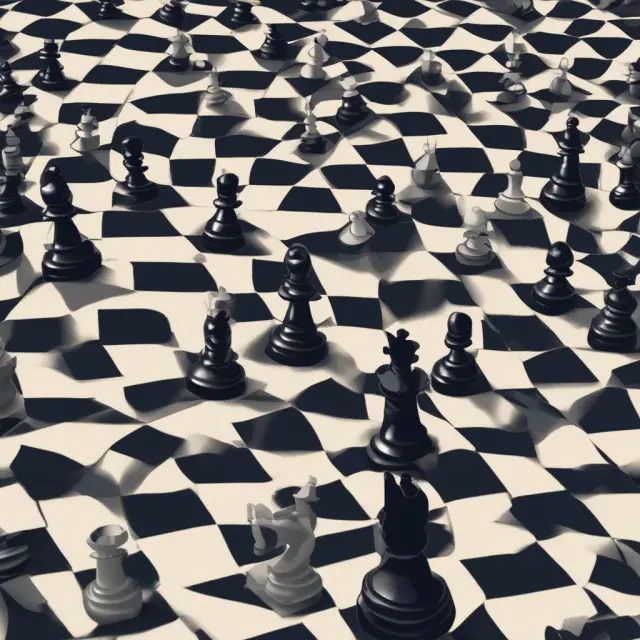 Institutional investors conducting block trades on a chessboard: some executing deals confidently while others face slippage and regulatory risks