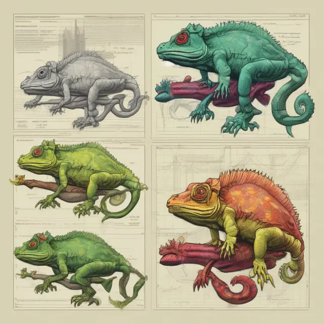Chameleon morphs trade blotter templates, symbolizing asset class versatility with customizable columns and features