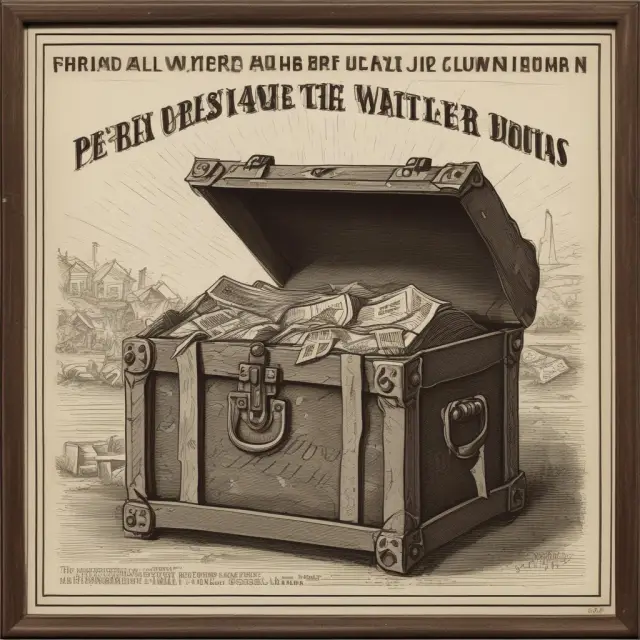 An ornate treasure chest overflowing with gold coins and economic charts, symbolizing the BLS
