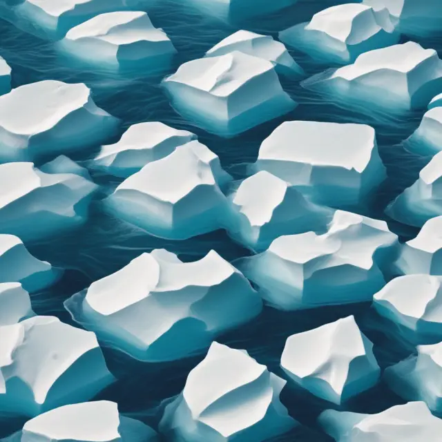 An image of blue chip company logos on an iceberg with larger risks lurking beneath the waterline