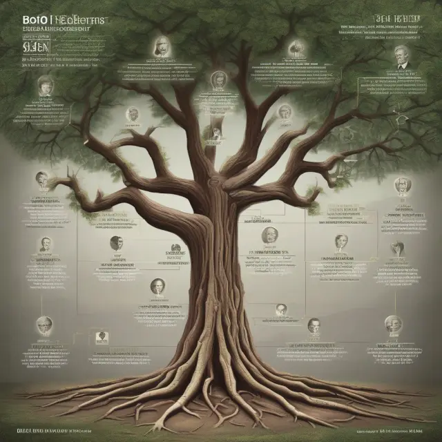 A grove of trees representing the notable Federal Reserve Chairs, from Greenspan to Yellen and Powell, symbolizing their impact on monetary policy eras