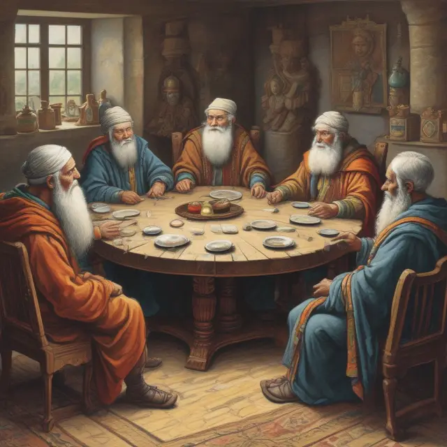 Board of seven governors sitting together around a table, making important decisions for the Federal Reserve
