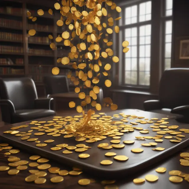 Gold coins symbolizing compensation flow to an inside director