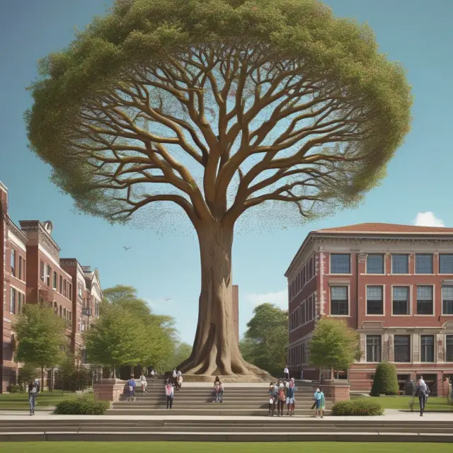 A university endowment board (tree) nurtures student growth and knowledge. A mutual savings bank board (shield) safeguards depositors