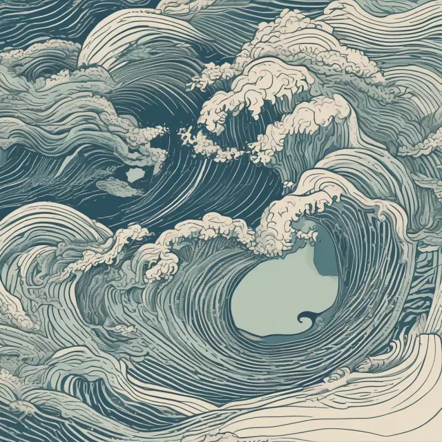 Two opposing ocean currents merging, symbolizing the intricacies of business projects