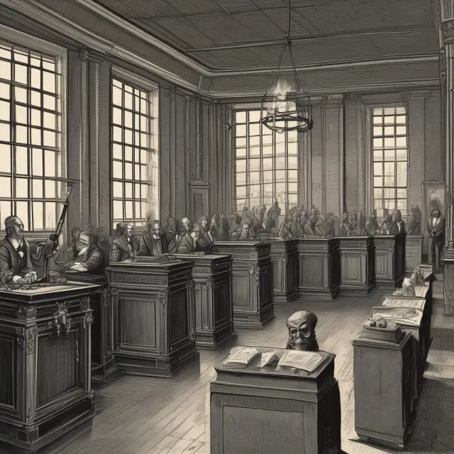 A boiler room scene with regulators, including the Securities Exchange Commission (SEC) and Rule 10b5 and Penny Stock Reform Act symbols, overseeing proceedings