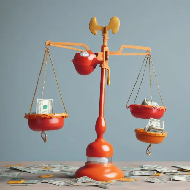 Image of two scales with banknotes representing tax benefits and lifebuoys symbolizing risks, illustrating the balance in BOLI investments.