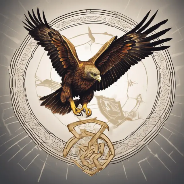 A golden eagle flying above interconnected symbols of SEBI, FMC, RBI, MCA, CCI, and ROC, representing the protection and oversight of regulatory bodies for Bombay Stock Exchange