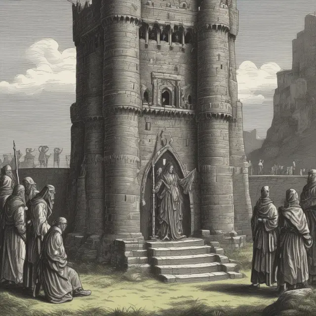 An image of a bondholder standing before a castle, symbolizing protection provided by affirmative covenants, while the issuer kneels at its base, committed to upholding financial discipline