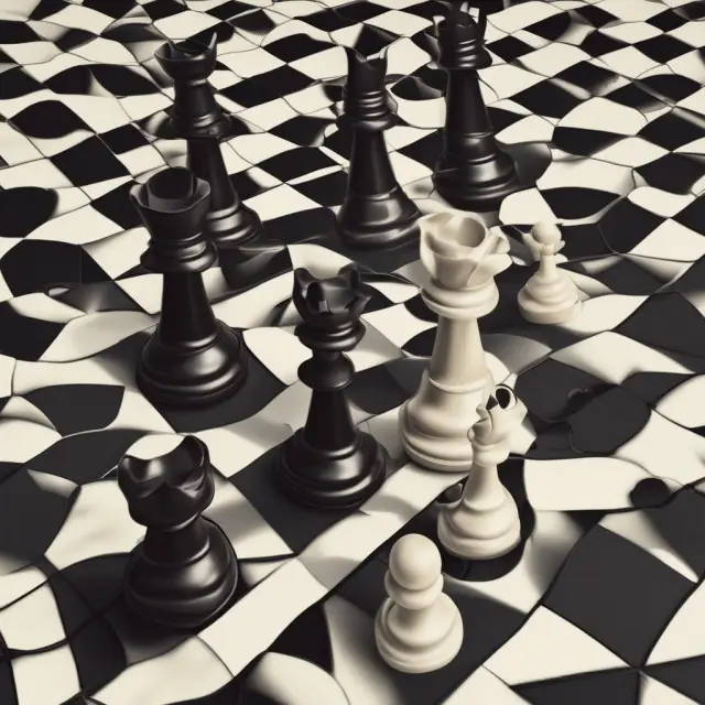 Bondholder and issuer negotiate financial terms on a checkered board, each piece symbolizing compliance with (white) or breach of negative covenants (black).