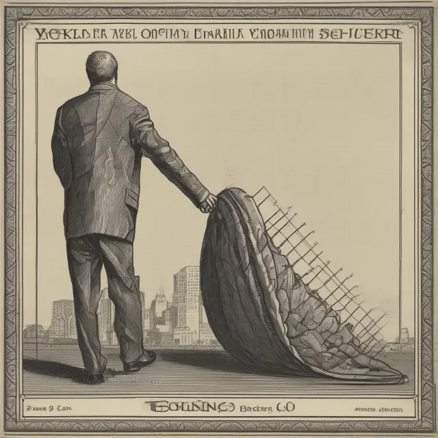 An artistically rendered bond trading below par value, with yield scales increasing to symbolize higher returns