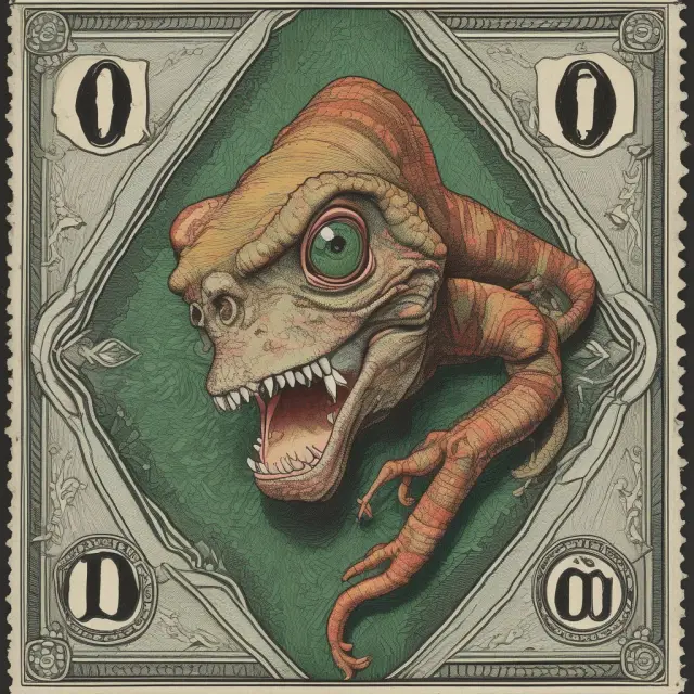 Chameleon symbolizing bond discount in the transformation of a zero-coupon bond