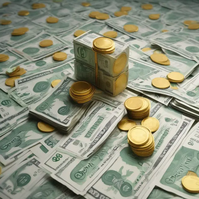 Golden par value exceeded by silver market price, with a pile of green coupons indicating bond returns