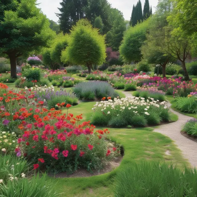 Visualization of bond par value (seed) and coupon payments (blossoms) in a lush garden, growing together towards maturity