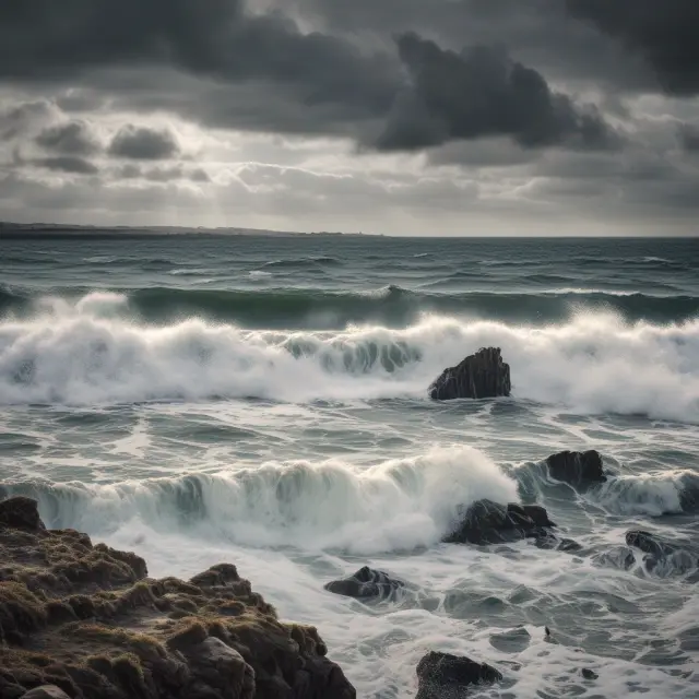 Interest rates ebbing (falling) and flowing (rising) depicted as a tide impacting the price of bonds on a seascape