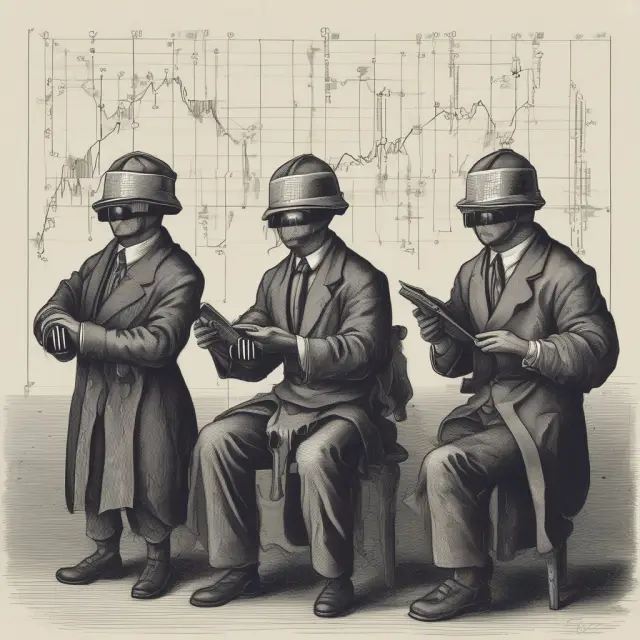 Three oracles with gavels assessing the creditworthiness of borrowers and assigning bond ratings.
