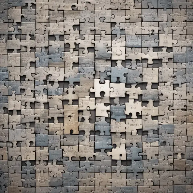 Four distinct puzzle pieces forming a cohesive image representing corporate, municipal, government, and agency bonds in the bond market landscape
