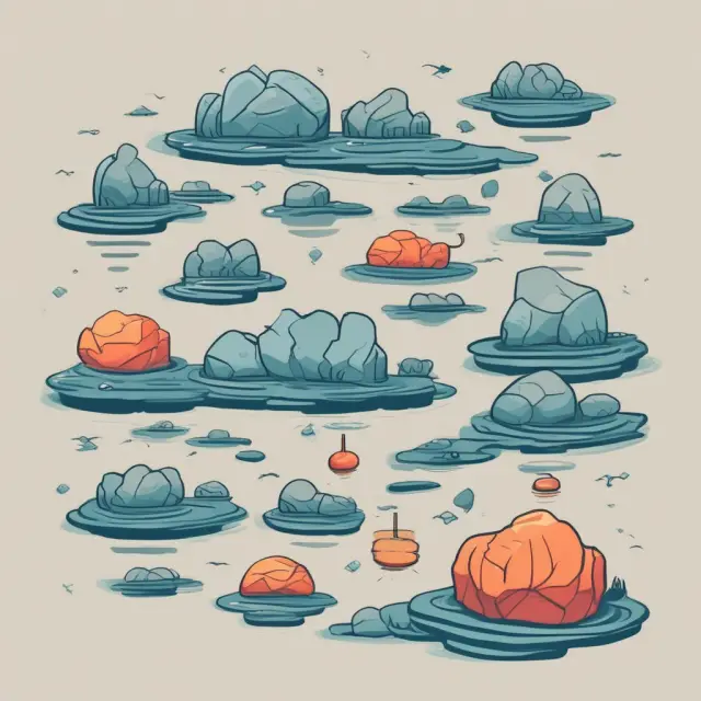 A crystal-clear river represents bonds; fixed-interest stones remain unchanged while floating interest stones sway.