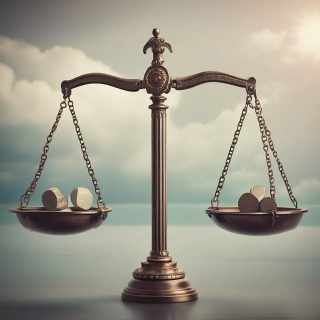 An image of a balanced scale with bondholders weighing the risks (interest rate, credit, inflation, liquidity) and rewards (fixed income, tax benefits, diversification) in the world of bond investing.