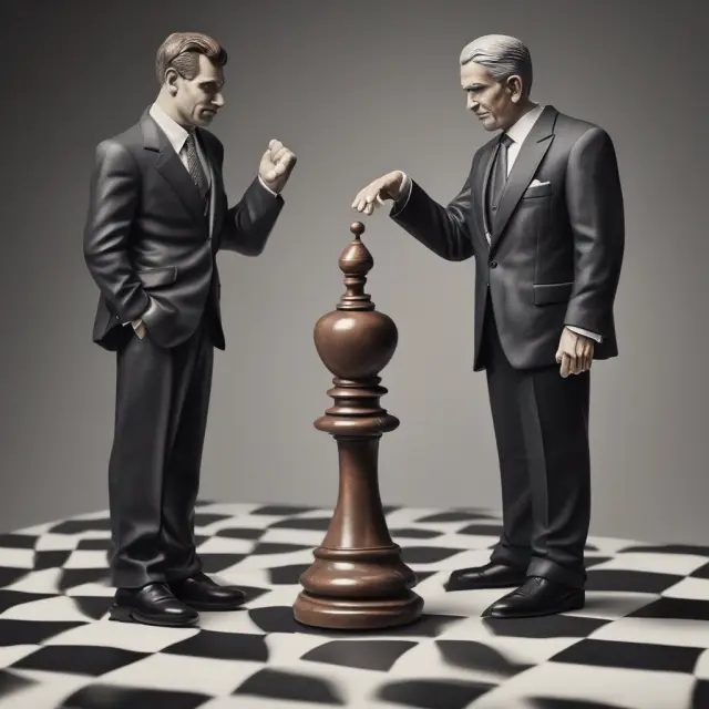 A chessboard illustrates corporate bonds as investment-grade and high-yield, representing risk and reward, with ratings influencing piece movement.