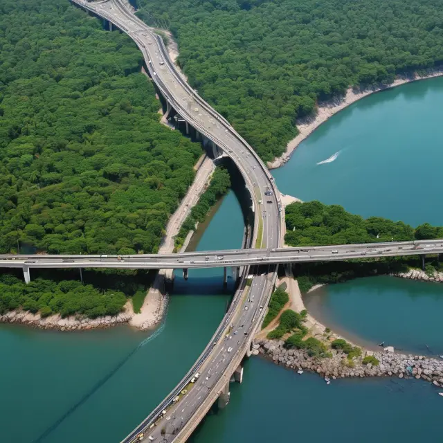 Image of a bridge linking two continents with investors on each side representing developed and emerging markets, engaging in bond trading