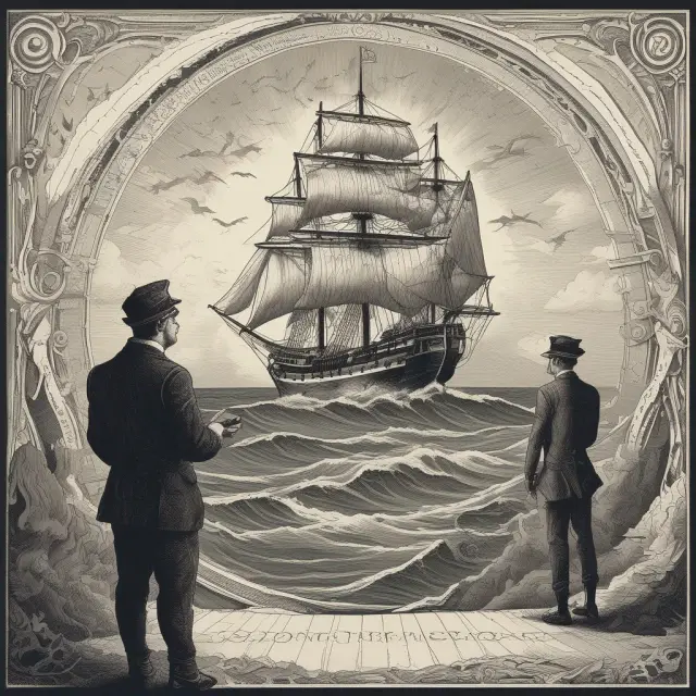 Imagery depicts bond ratings acting as beacons for investors amid a sea representing the investment world