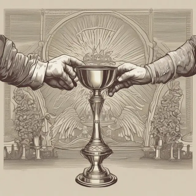 Comparison of two rewards: Dividends represented as a chalice pouring wealth, and Bonus Shares symbolized by a phoenix granting additional shares to shareholders